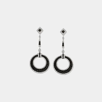 Black Onyx Art Deco Earrings
