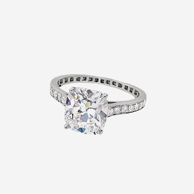 Platinum Cushion Diamond Engagement Ring