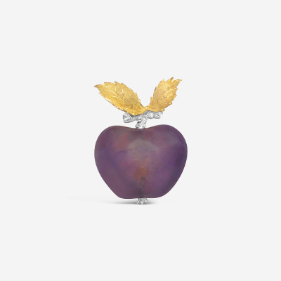 18kt Buccellati Amethyst Apple Brooch