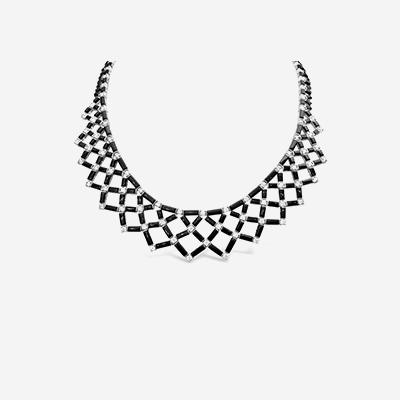 18kt onyx and diamond necklace