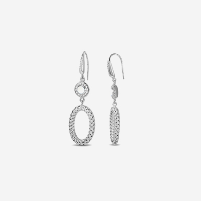 Sterling silver and cubic zirconia drop earrings