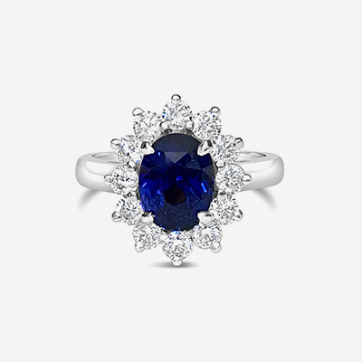 14kt sapphire and diamond ring