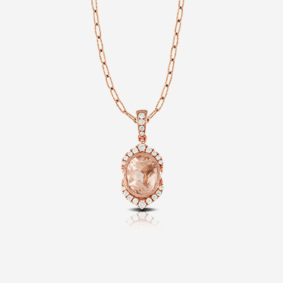 18kt morganite and diamond pendant