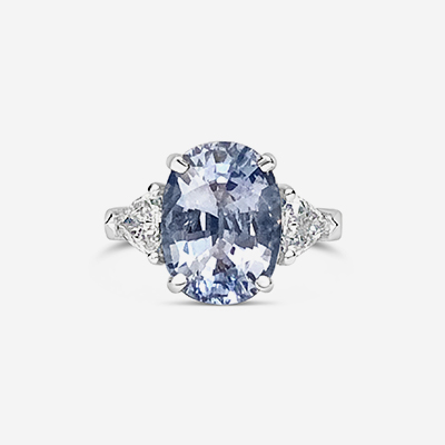 Platinum Sapphire and Diamond Ring