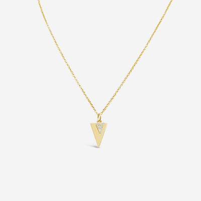 14kt triangle diamond pendant