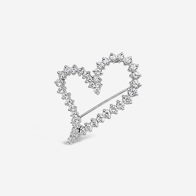 18kt open heart pin/pendant
