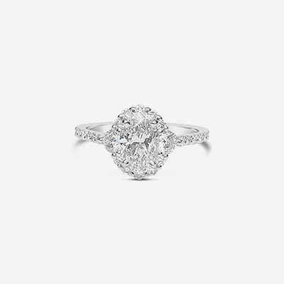 14kt oval diamond engagement ring