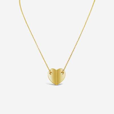 14k yellow gold folded heart pendant