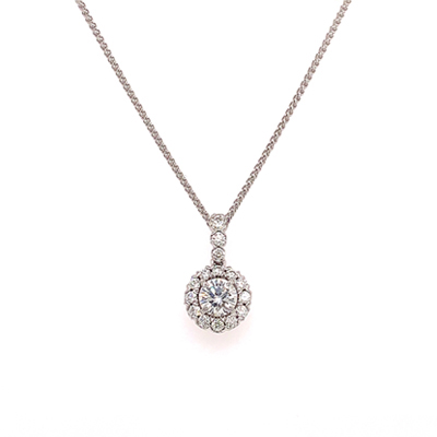 GIA certified Diamond Halo Pendant