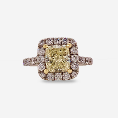 14KT Fancy Light Yellow Diamond Engagement Ring