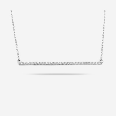 14KT Long Diamond Bar Necklace