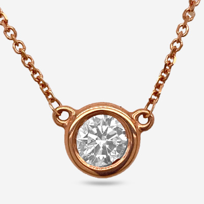 14KT Bezel Center Diamond Pedant