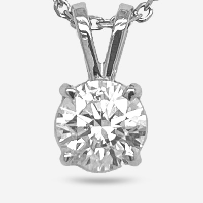 14KT Solitaire Diamond Pendant