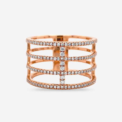 14KT Four Row Open Diamond Band