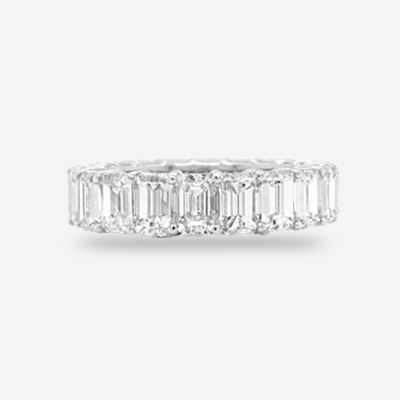 18KT Emerald Cut Eternity Band