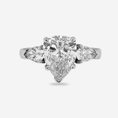 Platinum Pear Shape Diamond Engagement Ring