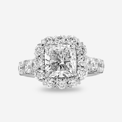 18KT Cushion Diamond Engagement Ring