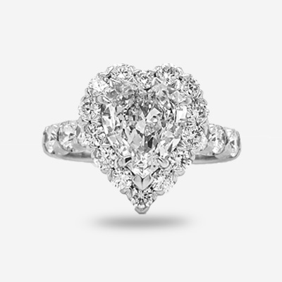 18KT Heart Shape Halo Engagement Ring