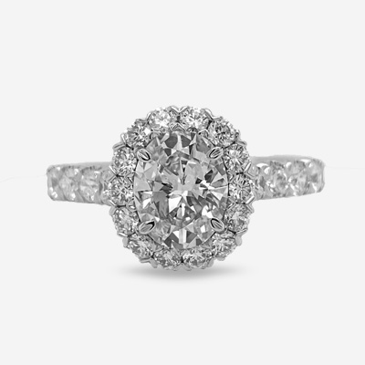 18KT Oval Diamond Engagement Ring