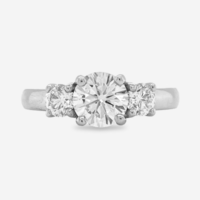 Platinum Three Stone Diamond Engagement Ring