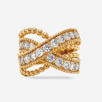 14KT Criss Cross Swirl Ring