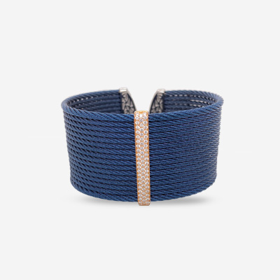 18KT Rose Gold and Sterling Silver Cable Cuff