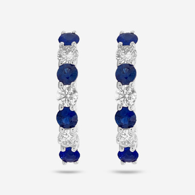 14KT Diamond and Sapphire Earrings