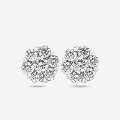 14KT Flower Cluster Stud Earrings