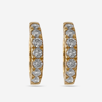 14KT Diamond Hoop Earring