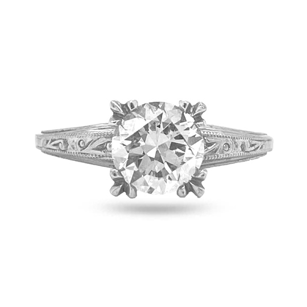 Platinum Scroll Diamond Engagement Ring - E.B. Horn Jewelers | SKU ...
