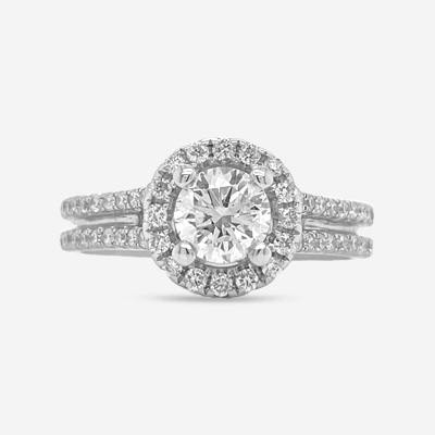 14KT Double Row Mounting Engagement Ring