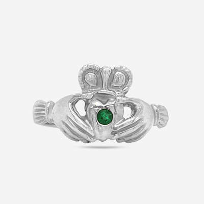 14KT Emerald Claddagh Ring