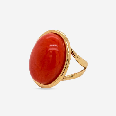 18KT Coral Polish Ring