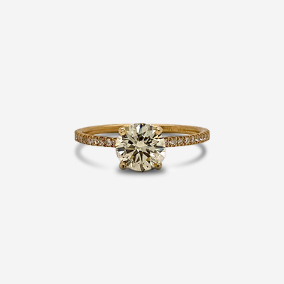 18kt Yellow Gold Diamond Engagement Ring