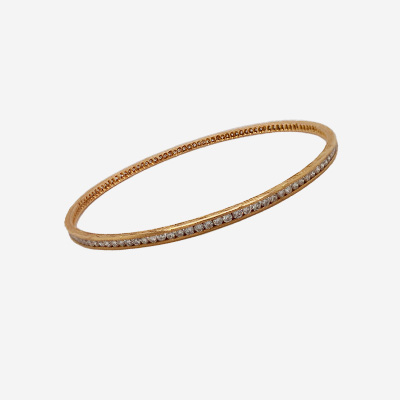 14kt Rose Gold Diamond Channel Bangle