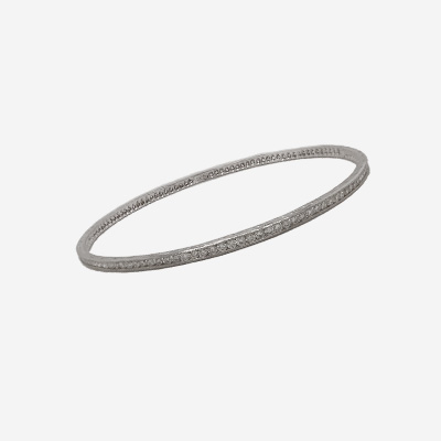 18KT White Gold Diamond Bangle