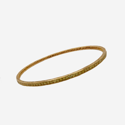 18Kt Yellow Gold Yellow Diamond Channel Bangle