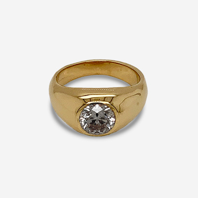 14KT Yellow Gold Men’s Diamond Solitaire Ring