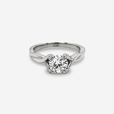 Platinum Round Solitaire Diamond Ring