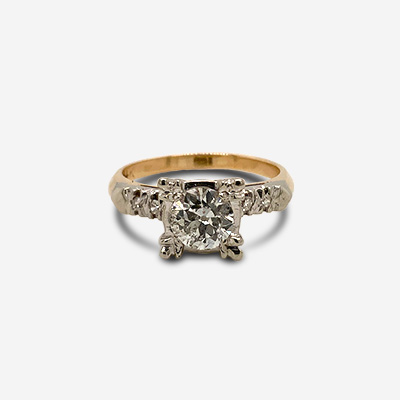 Vintage Two Tone Diamond Ring
