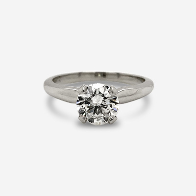 Platinum Round Diamond Engagement Ring