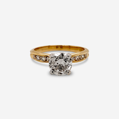 14KT Yellow Gold Round Diamond Ring