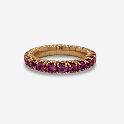 18KT Rose Gold Pink Sapphire Stretch Ring