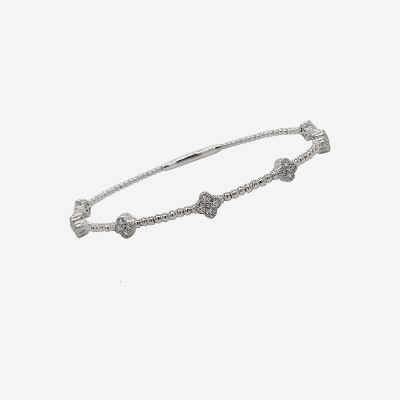 14KT White Gold Diamond Flex Bangle