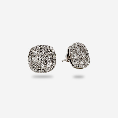 14KT White Gold Diamond Stud Earrings