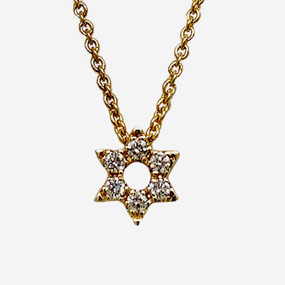 14KT Yellow Gold Diamond Star of David Pendant