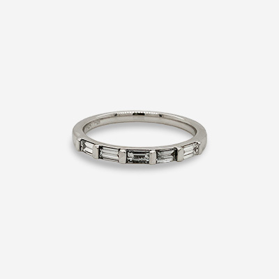Platinum Five baguette-cut Diamond Wedding Ring