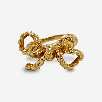 14KT Yellow Gold Twisted Bow Ring