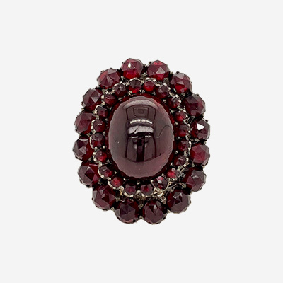 18KT Yellow Gold Garnet Cluster Ring