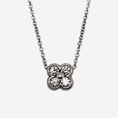 Platinum Diamond Flower Pendant